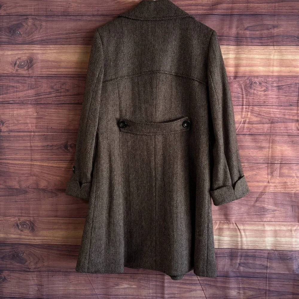 Jones New York Herringbone Brown Trench Coat - Picture 5 of 8